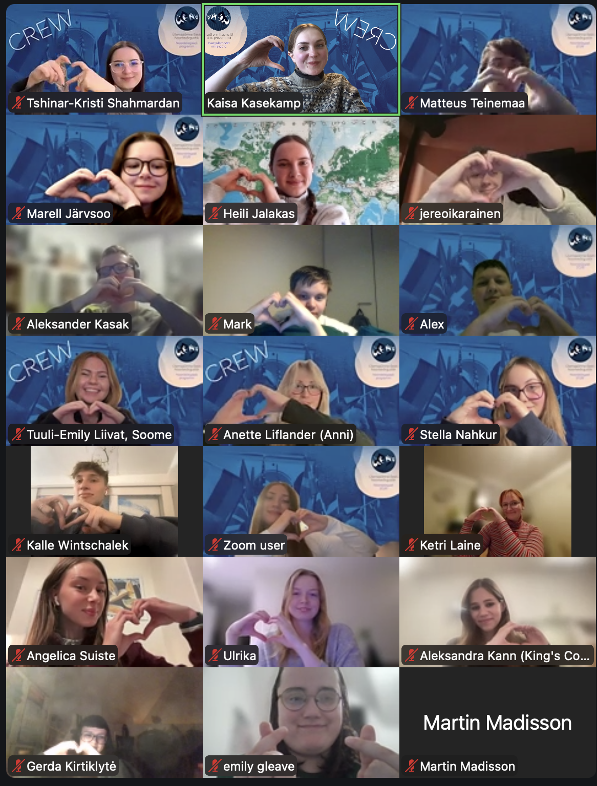 Noordelegaatide virtuaalkohtumisel sooviti kõigile head sõbrapäeva südamete tegemisega!